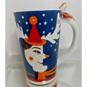 Neiman Marcus Christmas Reindeer Mug w/Whimsical 3D Dragonfly Handle